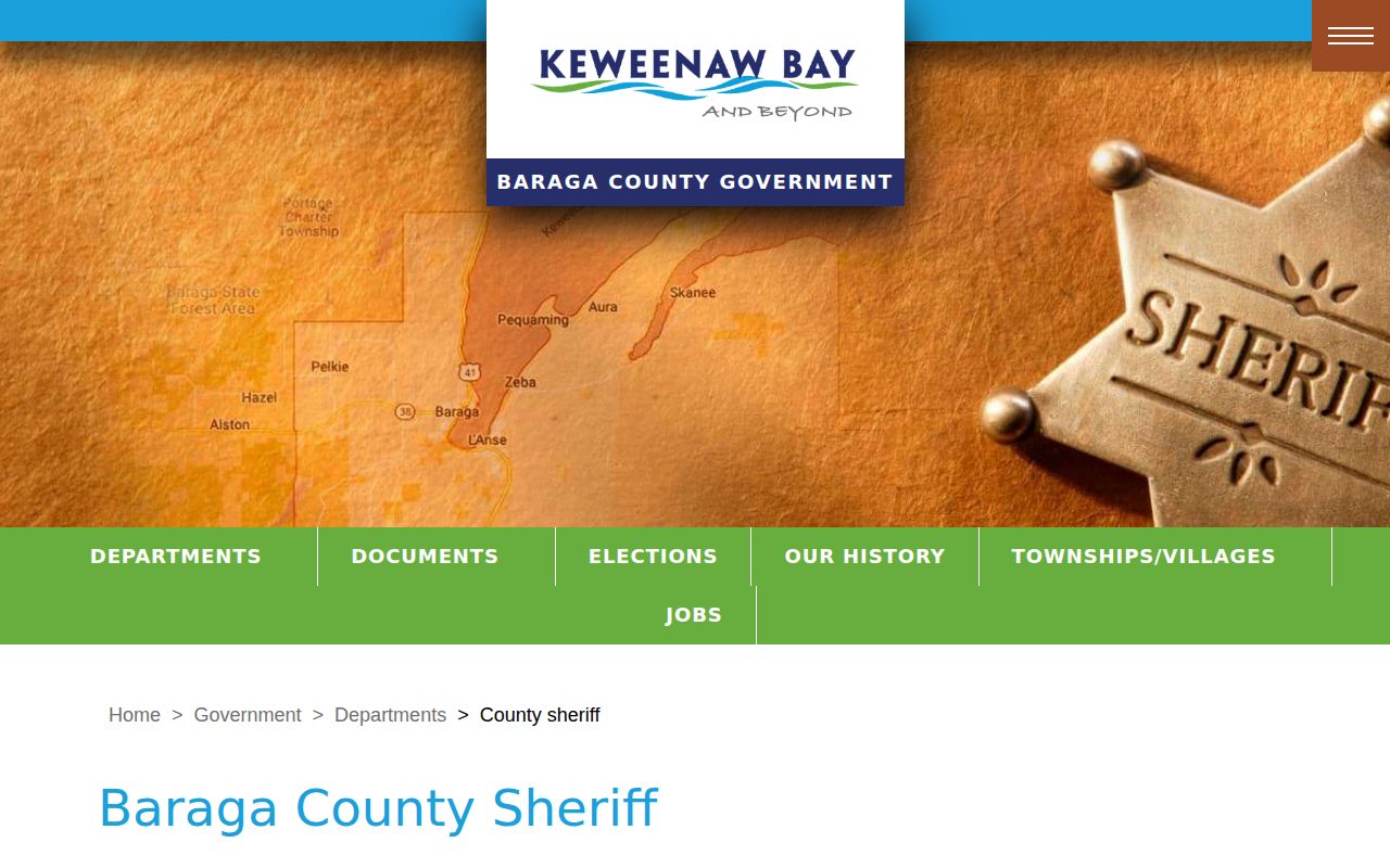 Baraga County 24-hour release verification on the Sheriff website