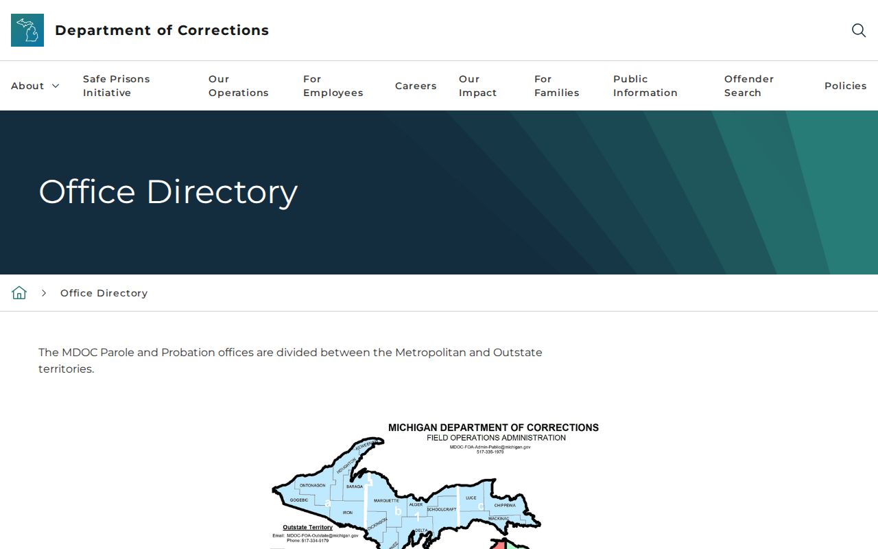 Baraga County post-release supervision office directory